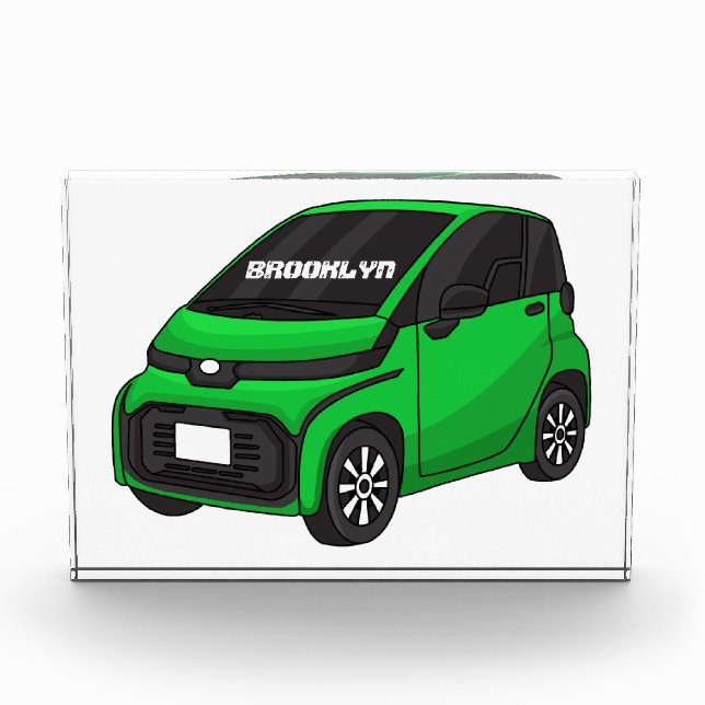 Cute green micro sized car photo block (Front)
