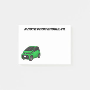 Cute green micro sized car post-it notes