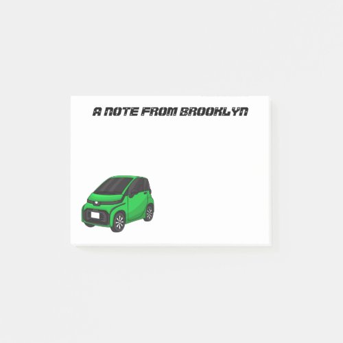 Cute green micro sized car post_it notes