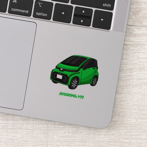 Cute green micro sized car  sticker