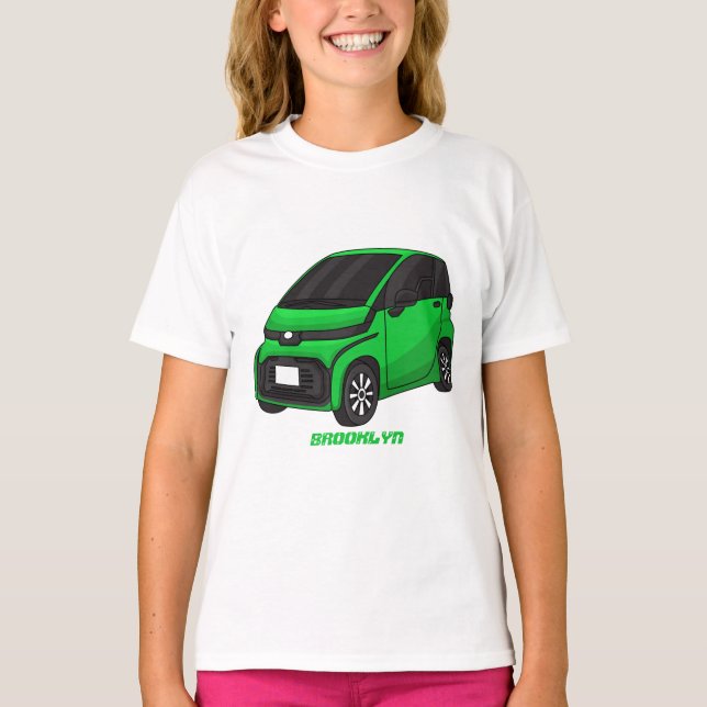 Cute green micro sized car T-Shirt (Front)