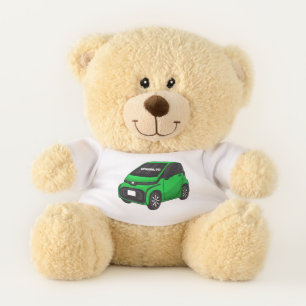 Cute green micro sized car teddy bear