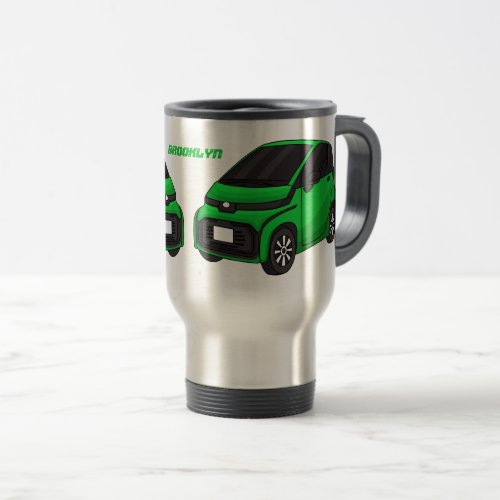 Cute green micro sized car travel mug