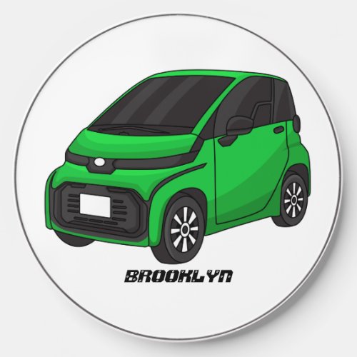 Cute green micro sized car  wireless charger 