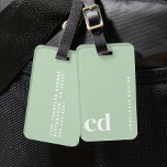 Cute Green Monogram Luggage Tag<br><div class="desc">Stylish and practical, this Personalized Simple Green Monogram Luggage Tag makes a thoughtful addition to your christmas gift ideas. Perfect for travelers, it's ideal for christmas gift ideas for teenage girl and christmas gift ideas for women. Customize with initials for a unique touch to your christmas gifts, making every journey...</div>