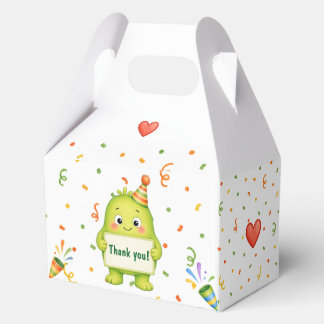 Cute Green Monster Birthday Favor Box