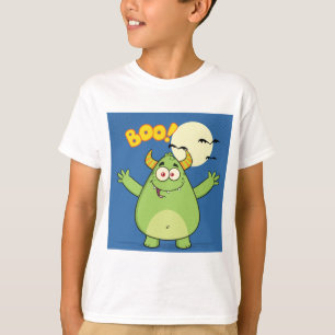 Cute Green Monster Halloween Boo T-Shirt