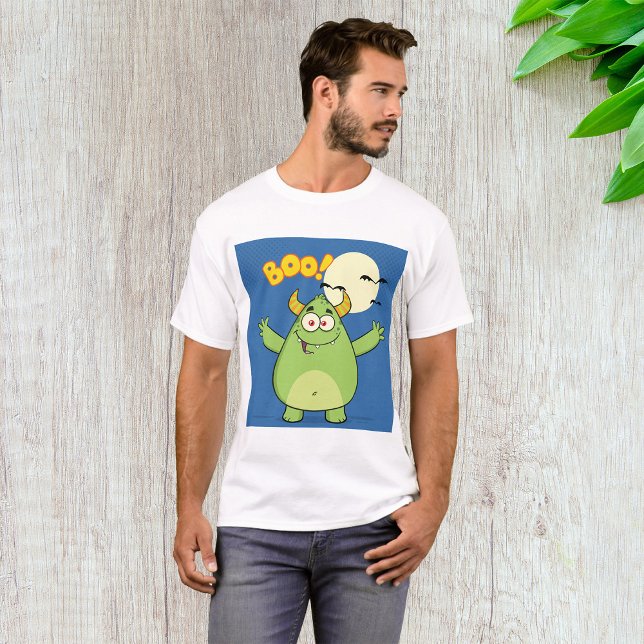 Cute Green Monster Halloween Boo T-Shirt (Creator Uploaded)