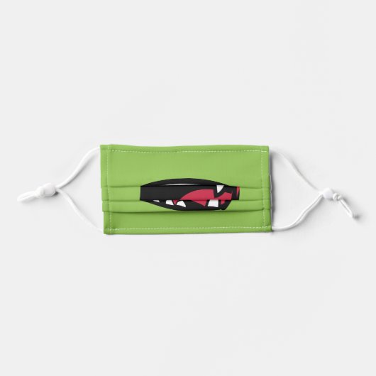 Cute Green Monster Mouth Kids' Cloth Face Mask (Front, Folded)