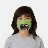Cute Green Monster Mouth Kids' Cloth Face Mask (Worn)