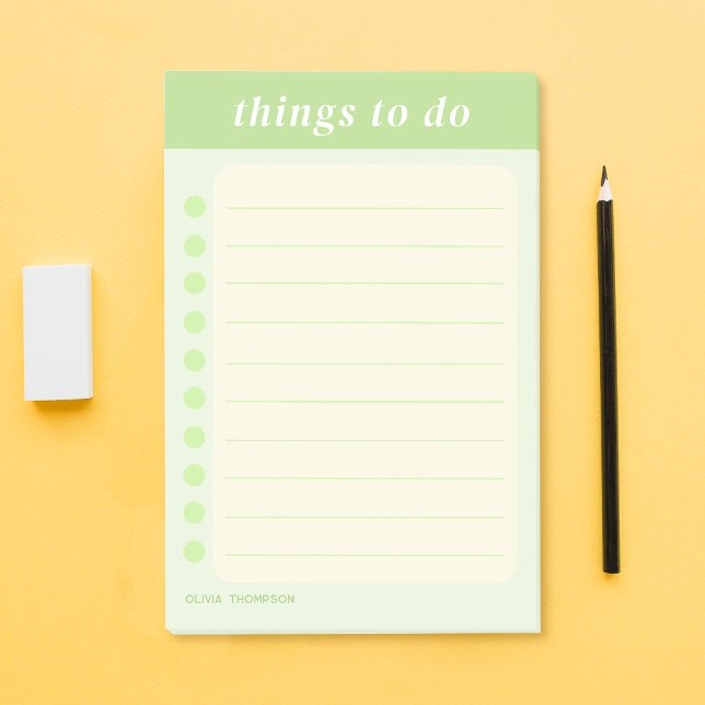 Cute Green Name School To Do List Post-it Notes (Creator Uploaded)