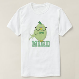 Cute Green Nerd Bird T-Shirt