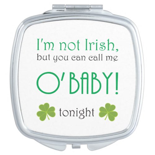 Cute Green OBaby St Patricks Day Compact Mirror