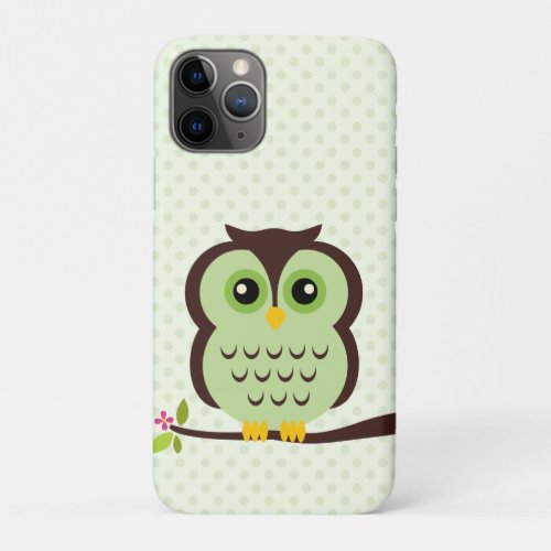Cute Green Owl iPhone 11 Pro Case