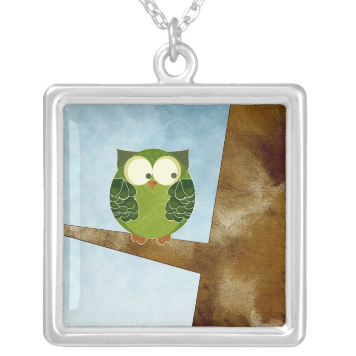 Cute Green Owl Necklace