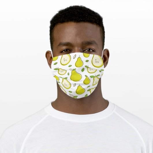Cute Green Pear Fruit Adult Cloth Face Mask (Worn)