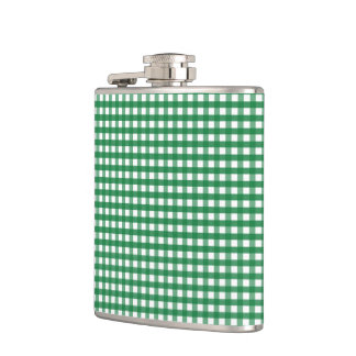 Cute Green Plaid Hip Flask