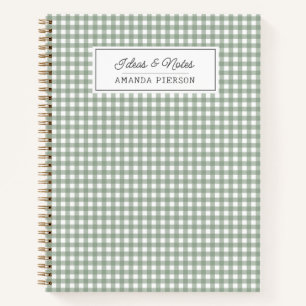 Cute Green Plaid  Personalized Family Ideas Book