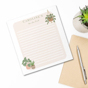 Cute Green Plant To Do List Notepad