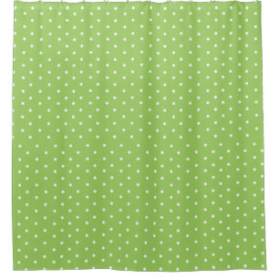 Cute Green Polka Dots Shower Curtain