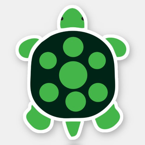 Cute Green Polka Dotted Turtle Sticker