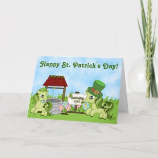 Cute Green Ponies Happy St. Patrick's Day Horse