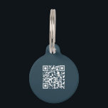 Cute green Qr code stylish modern  Pet ID Tag<br><div class="desc">add all your details to this stunning qr code pet tag and make sure your pets can return safe and well. this design is a Qr code on a adorbale dark green background.</div>