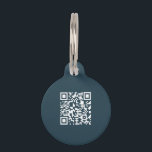 Cute green Qr code stylish modern  Pet ID Tag<br><div class="desc">add all your details to this stunning qr code pet tag and make sure your pets can return safe and well. this design is a Qr code on a adorbale dark green background.</div>