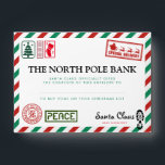 Cute Green Red Santa Claus Christmas Holiday Money Envelope<br><div class="desc">Cute Green Red North Pole Bank Santa Claus Christmas Holiday Money Envelope</div>