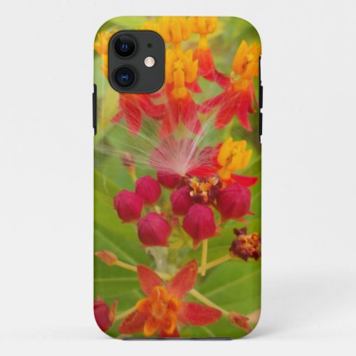 Cute green red yellow Flower Buds iPhone 11 Case