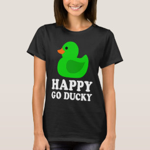 Cute Green Rubber Duck Lover Lucky Go Ducky Funny T-Shirt