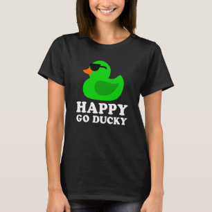 Cute Green Rubber Duck Sunglasses Lucky Go Ducky   T-Shirt
