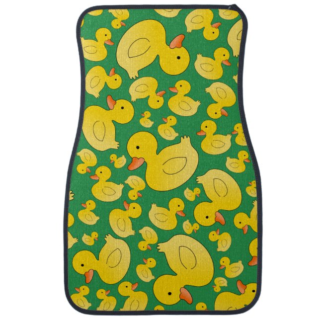 Cute green rubber ducks car mat (Front)