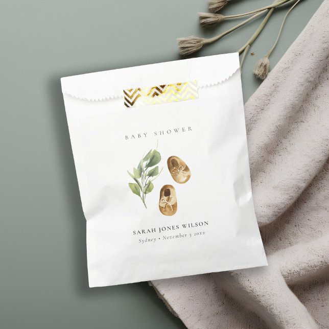 Cute Green Rust Orange Shoes Foliage Baby Shower Favor Bag (Creator Uploaded)