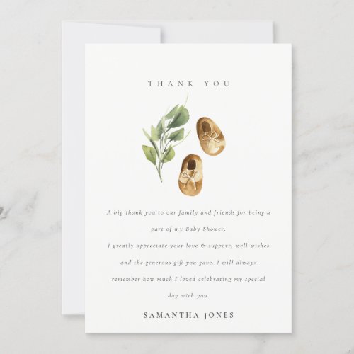 Cute Green Rust Orange Shoes Foliage Baby Shower