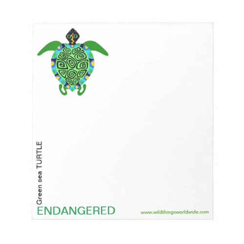 Cute Green Sea TURTLE_ Conservation _ Notepad