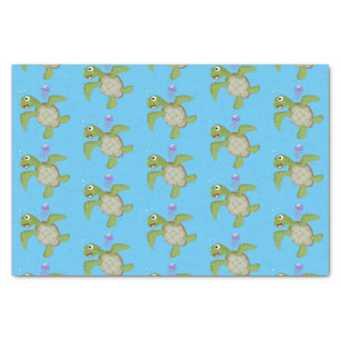 Pink Sea Turtle Whimsical & Cute Tissue Paper | Zazzle