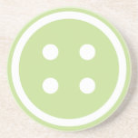 Cute Green Sewing Button Drink Coaster at Zazzle