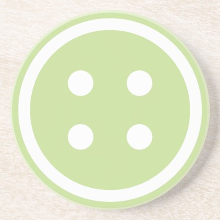Cute Green Sewing Button Drink Coaster