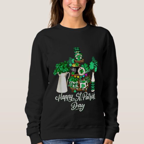 Cute Green Shamrock Decor With Happy St Patricks D Sweatshirt