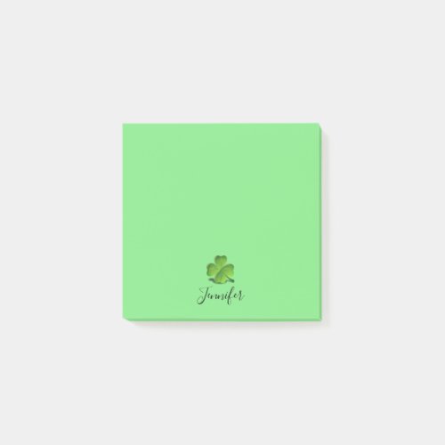 Cute Green Shamrock St Patricks Day Personalized Post_it Notes
