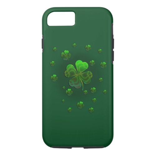 Cute Green Shamrocks  Celebrate iPhone 87 Case