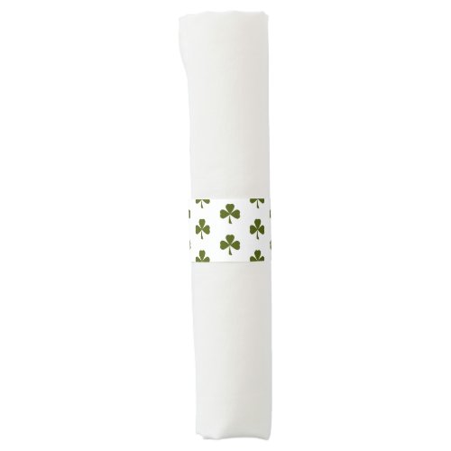 Cute Green Shamrocks St Patricks Day Napkin Bands