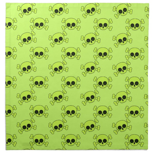 Cute Green Skulls Napkin (Front)