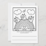 Cute Green Snails Rainbow Log School Coloring  Card