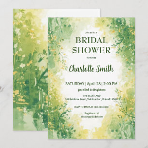 Cute Green Spring Flower Wildflower Botanical Save The Date