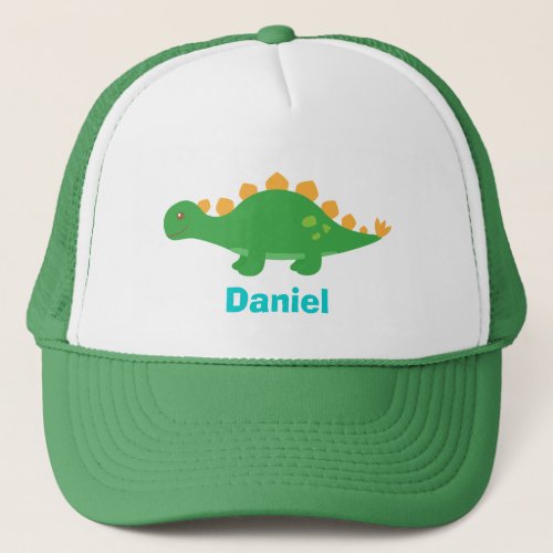 Cute Green Stegosaurus Dinosaur for Trucker Hat