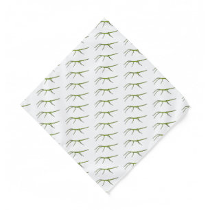 Cute green stick insects with happy faces cartoon  bandana