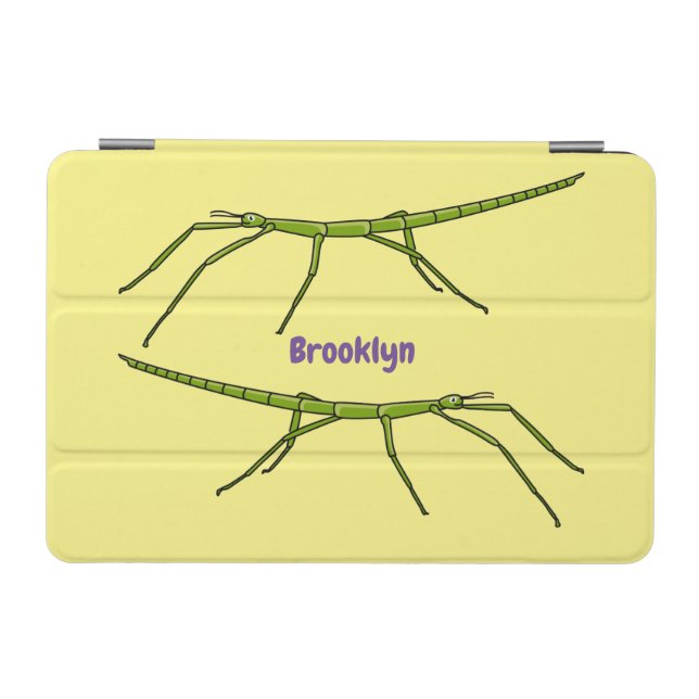 Cute green stick insects with happy faces cartoon  iPad mini cover (Horizontal)