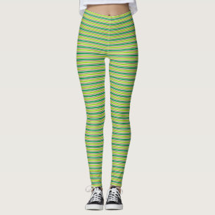 Cute Green Stripes St. Patricks Day  Leggings